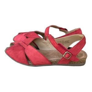 Earth Palomos  Sandal Women  Sz 6W  Red Percy Casual‎ Comfort  Summer.